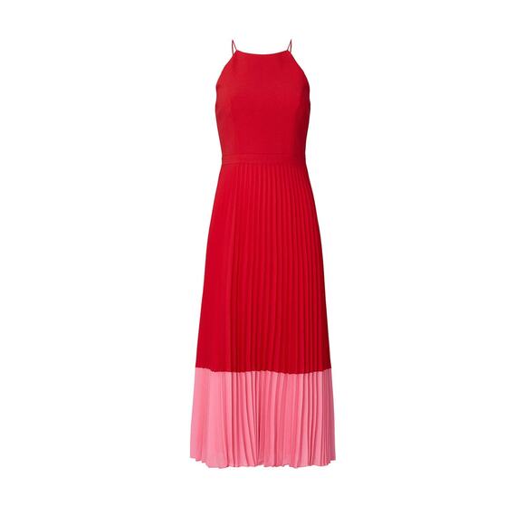 Aidan AIDAN MATTOX Pleated Colorblock Midi Dress - Size 6 - Picture 7 of 8